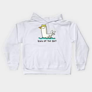 King of the Day, duck king Kids Hoodie